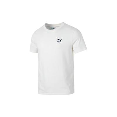Retro Amerikanisches Atmungsaktives Lässiges T-Shirt mit Logo-Print Rundhals Herren Tops Weiß 630353-65