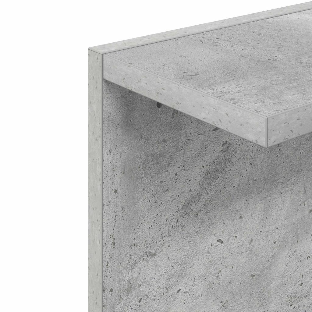 Wall Shelf Concrete Grey 30 X 15 X 100 Cm Engineered Wood