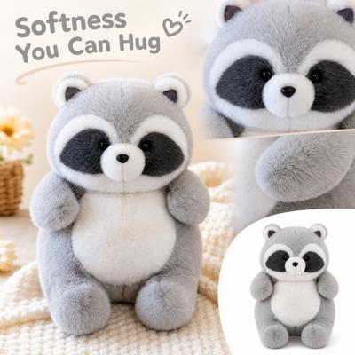 Cute Gray Raccoon Plush Toy - Soft Stuffed Animal for Children