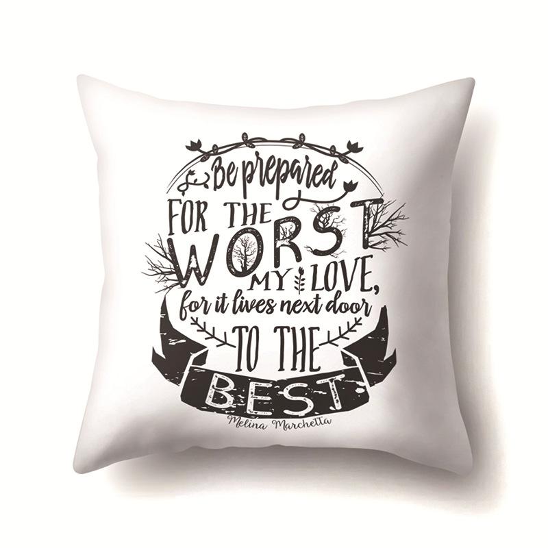 Nordic Style Ins Illustration Graffiti Polyester Pillowcase Car Decoration Home Printed Waist Rest Pillowcase