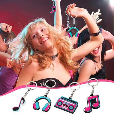 24PCS Music Elements Note & Music Backpack Shaped Design Pendant Keychains Creative DIY Keychain Ornaments