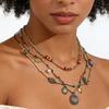 Layered Womens Beach Chic Necklace Set With Star Pendant Zinc Alloy Gold Tone Travel Jewelry
