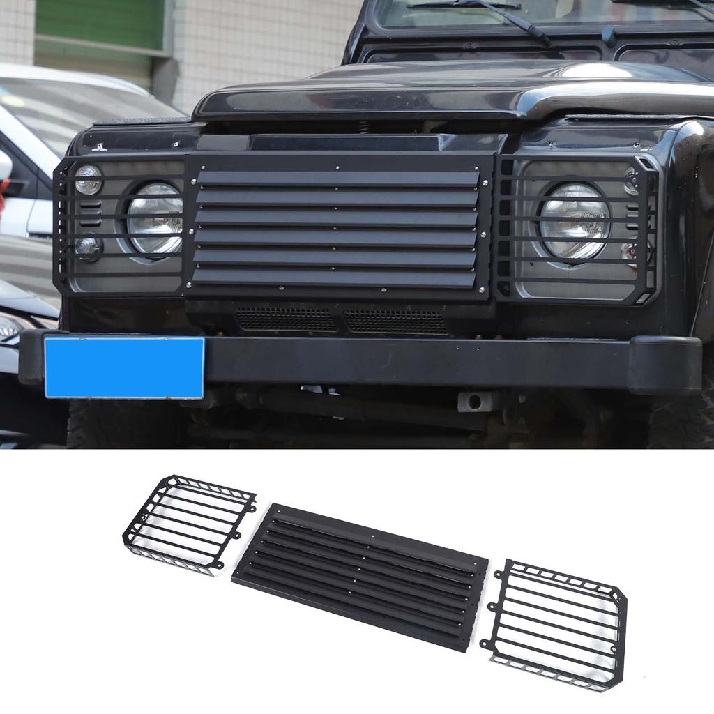 For Land Rover Defender 90 110 130 2004-2019 Central Grid Headlight Protection Net Car Headlight Protection Cover Auto Accessori