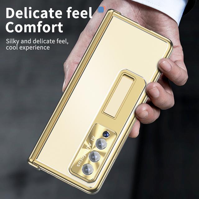 

Жесткий прочный алюминиевый складной чехол для Samsung Galaxy Z Fold 4 5g Fold4 Fold 3 Fold3, чехлы-подставки из закаленного стекла с пленкой for Samsung Z Fold 4