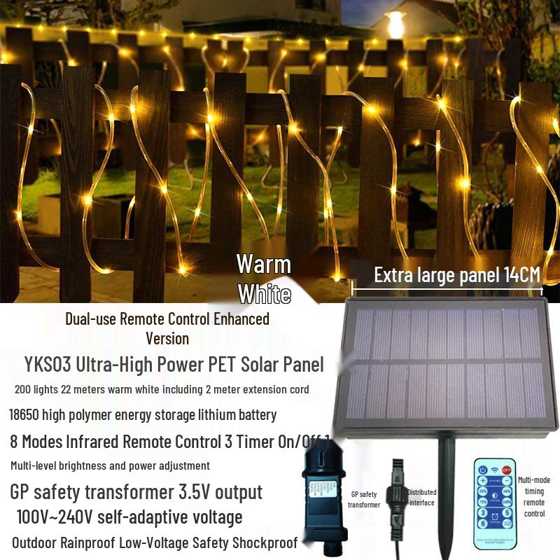 Solar LED Waterproof Christmas Fairy String Lights for Outdoor Decoration