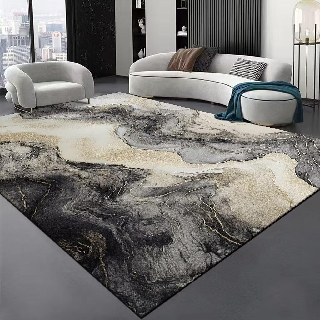 Europe Retro Style Simple Stripe Carpet Living Room Sofa Bedroom Bedside Study Entrance Door Rug Non-slip Luxury Home Decor Mat