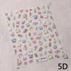 Camellia Flower Blooming Petal Floral Blue Leaves Chinese Characters Poetry Golden 5D Nail Art Sticker Adhesive Manicure Decal