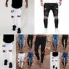 Premium Quality Slim Destroyed Stretchy Ripped Skinny Biker Jeans For Men Taped Fit Denim Pants