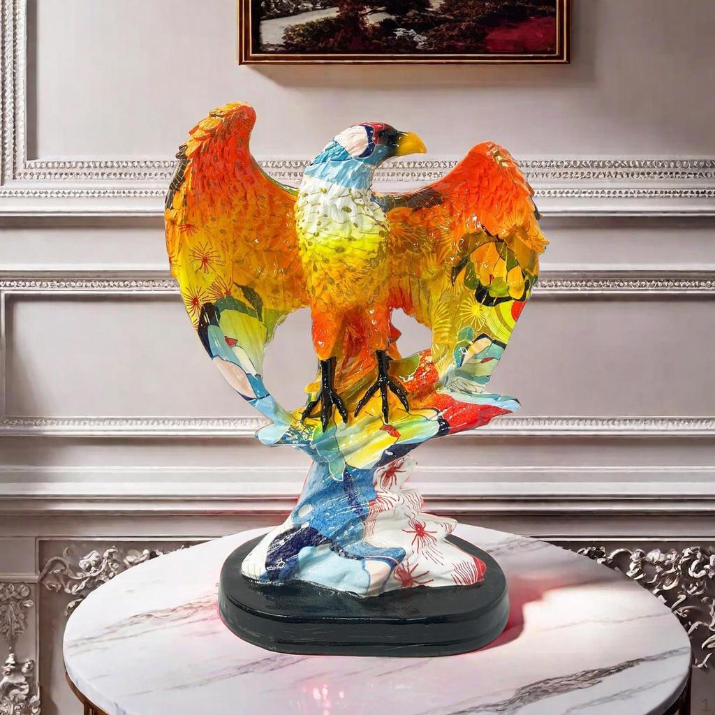 Eagle Sculptures Resin Statue Animal Figurine Tabletop Ornament for Desk Bedroom
