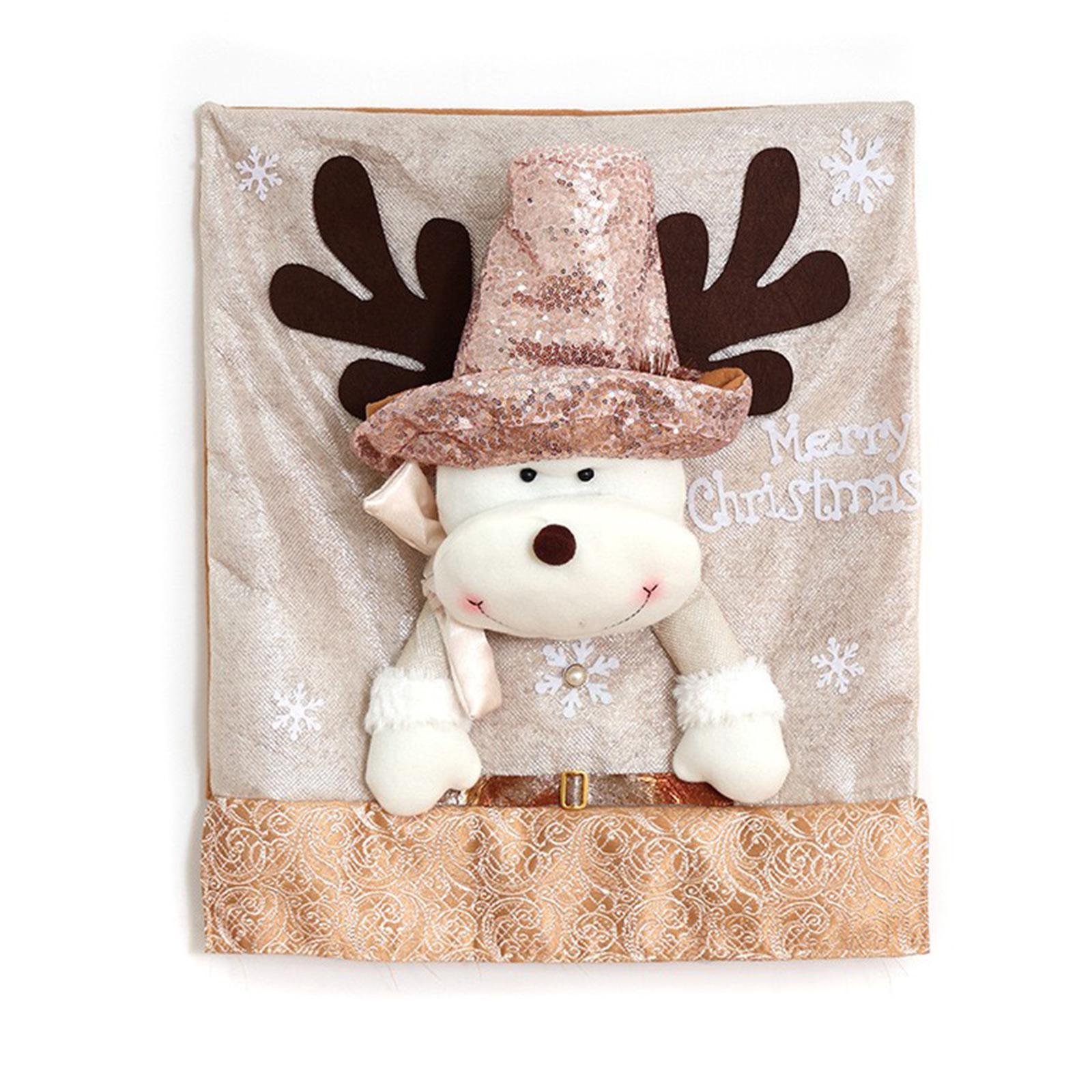 

Рождественские чехлы на спинки стульев Чехлы на стулья с гномами Рождественские чехлы на обеденные стулья Для декора дома, кухни, столовой One Size