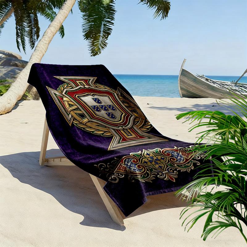 Royal Emblem Nautical Pride beach towel Beach towel for vacation photos Outdoor camping Outdoor pool towel seaside swim Fashion