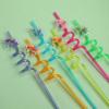 12Pcs Unicorn Plastic Straw for Kids Girls Rainbow Birthday Party Decoration Favors Supplies Reusable Milk Juice Drinking Straws