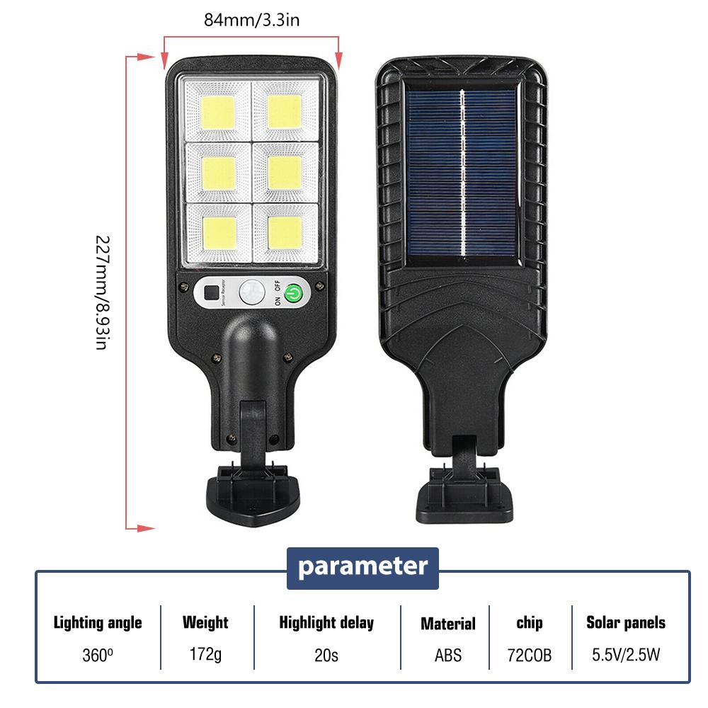 72COB LED Solar Lights Wall Lamp Sensor Outdoor Waterproof Security Street Lamps For Garden Terrace Garage Door Street