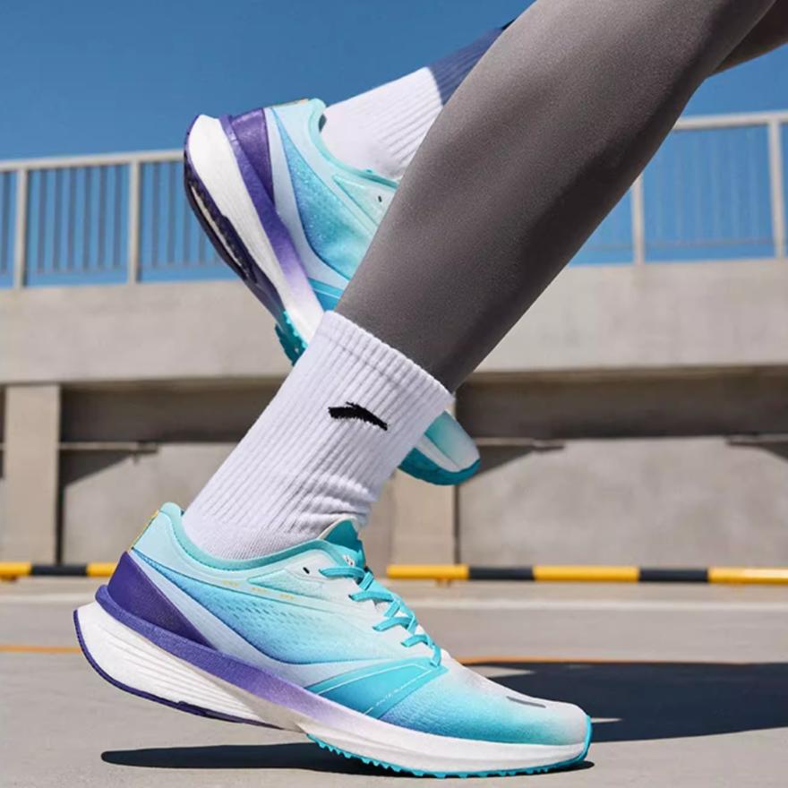 New Anta Wind Cushioning Low Top Running Shoes Men's Blue Purple 912345585-3