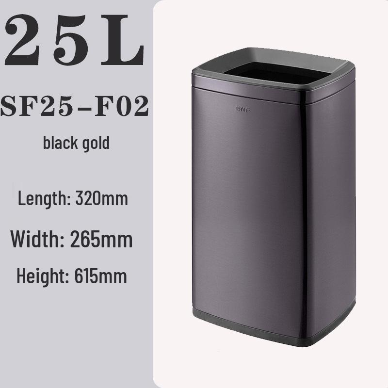 50L Stainless Steel Commercial Trash Can with Large Foot Pedal for Hotels and Shopping Malls