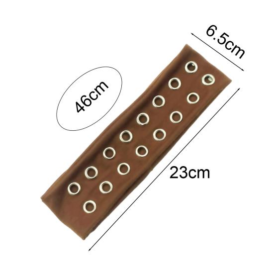 Headband Punk Style Rock Air-eye Decor Hair Band Elastic Fabric Eyelets Punk Headwrap Hair Accessory