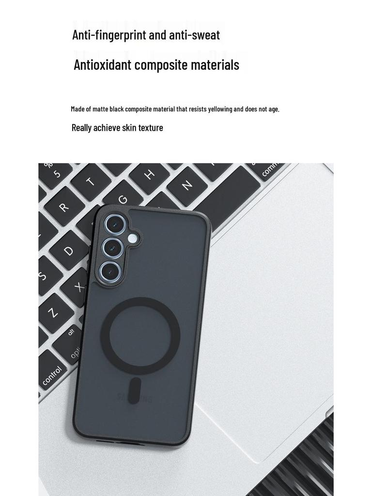 Samsung A17 Airbag Stötsäkert TPU Skyddsfodral - Hudkänsla Matt & Magnetiskt Pansar