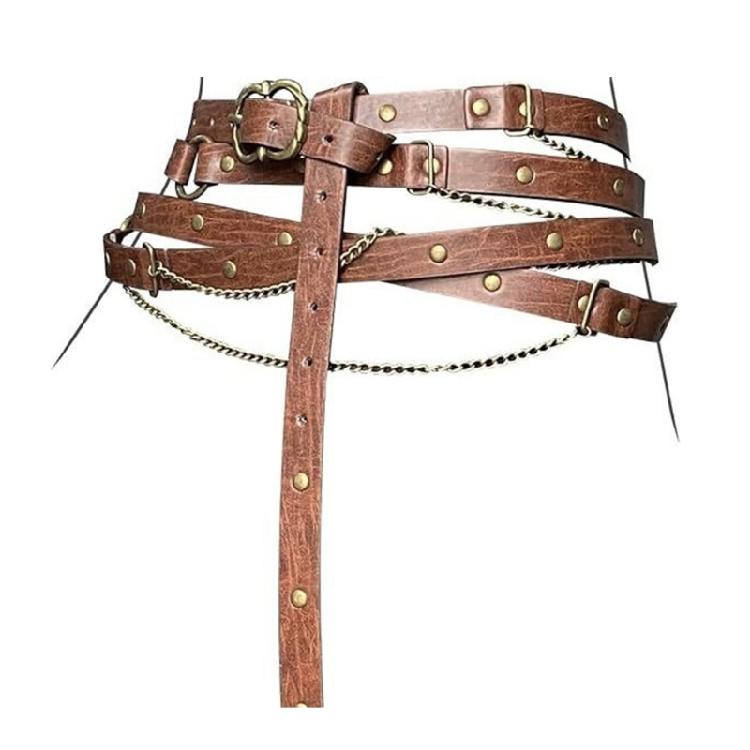 

Stylish Women Thin Belt Adjustable PU Leather Waist Band Soft PU Leather Waistbelt for Various Occasion Waist Decors 1 темно-коричневого кольору