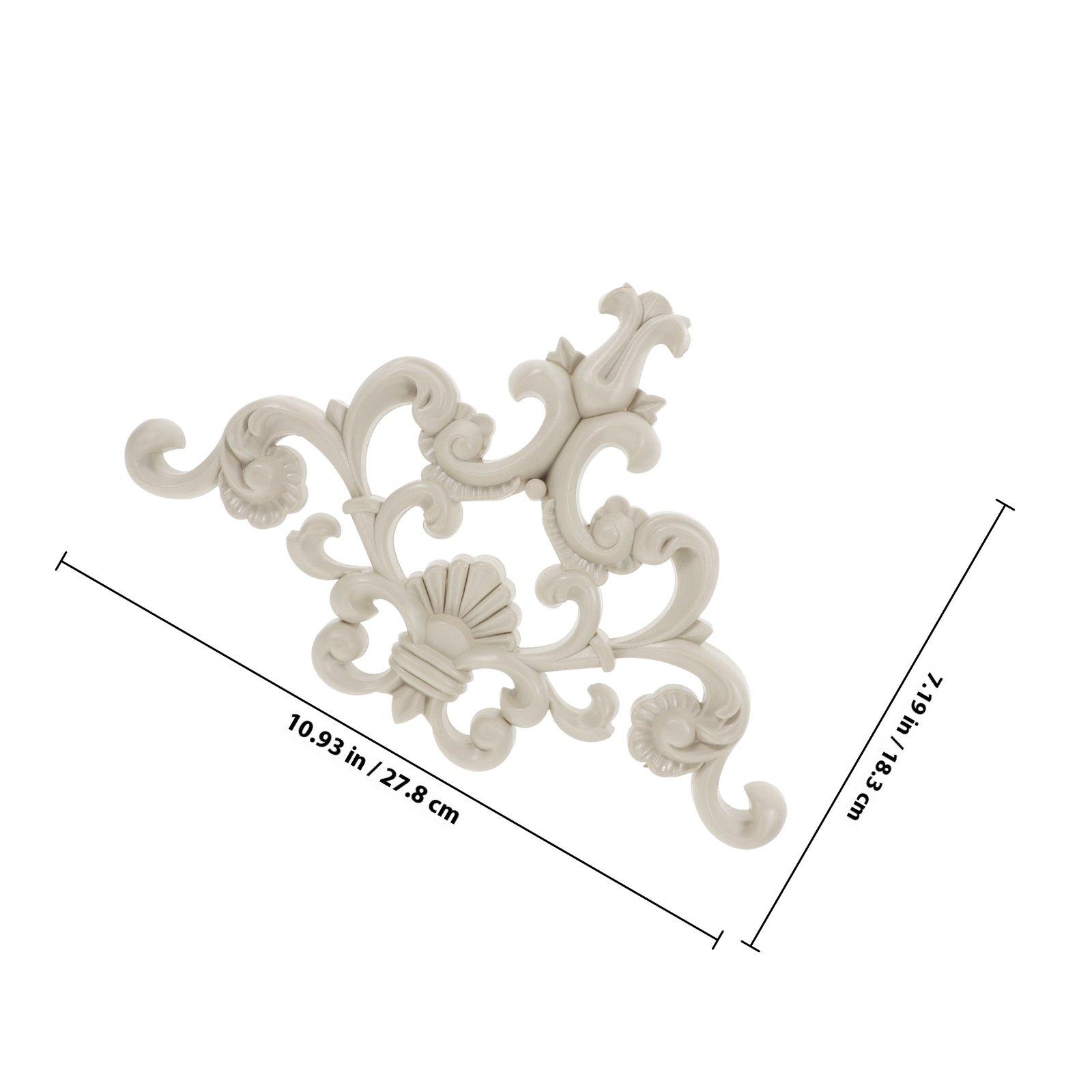 

PVC Carved Flower Applique Plastic Onlay European Design Ceiling Wall Door Cabinet Wardrobe Furniture Decoration Unpainted Onlay other бежевый