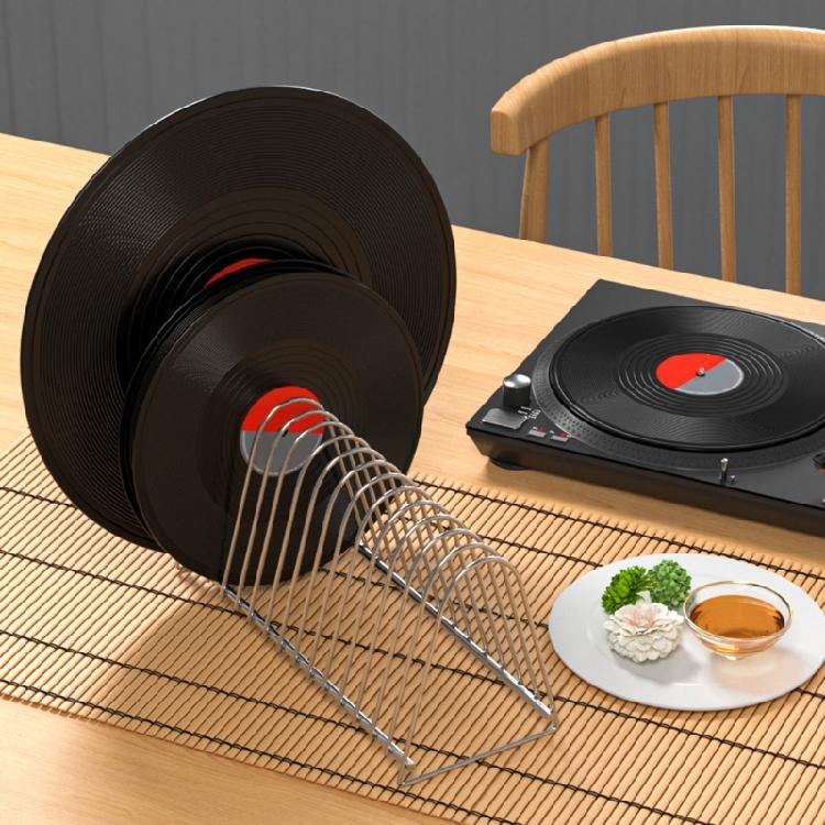 Vinyls Record Organizers From Metal for 7" and 12" Albums 15 Slots for Efficient Storage