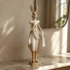 Kleid Hase Figur Europäischer Typ Harz Luxuriöser Look Kaninchen Verzierung für Wohnzimmer,