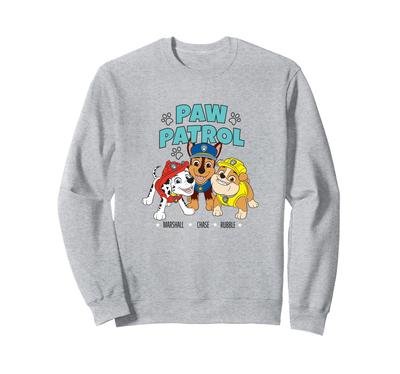 Paw Patrol Marshall Chase Rubble Name Star Trio Sweatshirt