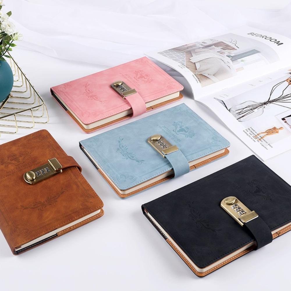 Dazzling Lockable Journal PU Premium Quality Notepad Creative PU Leather Notebook  Office