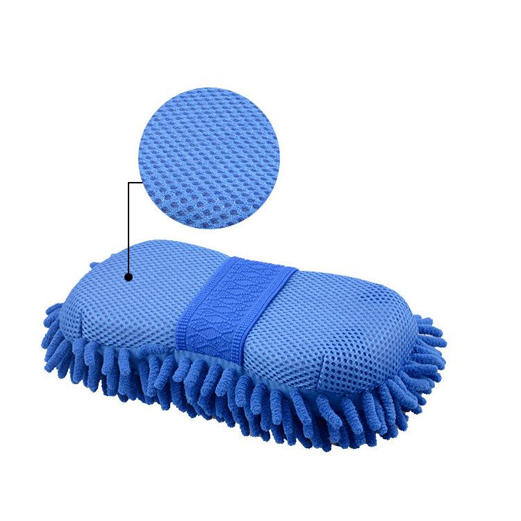 Coral Fleece Car Wash Chenille Sponge and Glove Set