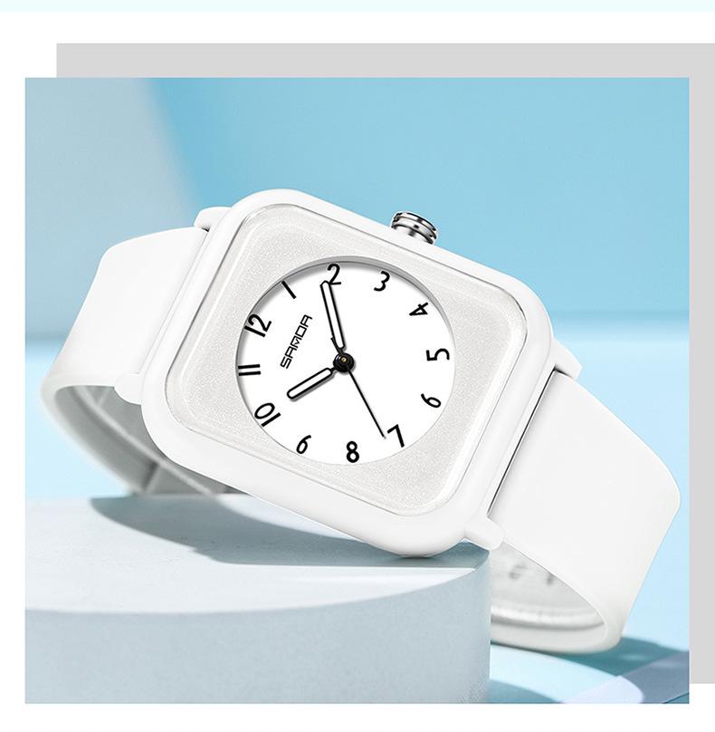 Sanda Korean Style Square Quartz Watch for Men & Women - Luminous, Fashionable Student Design