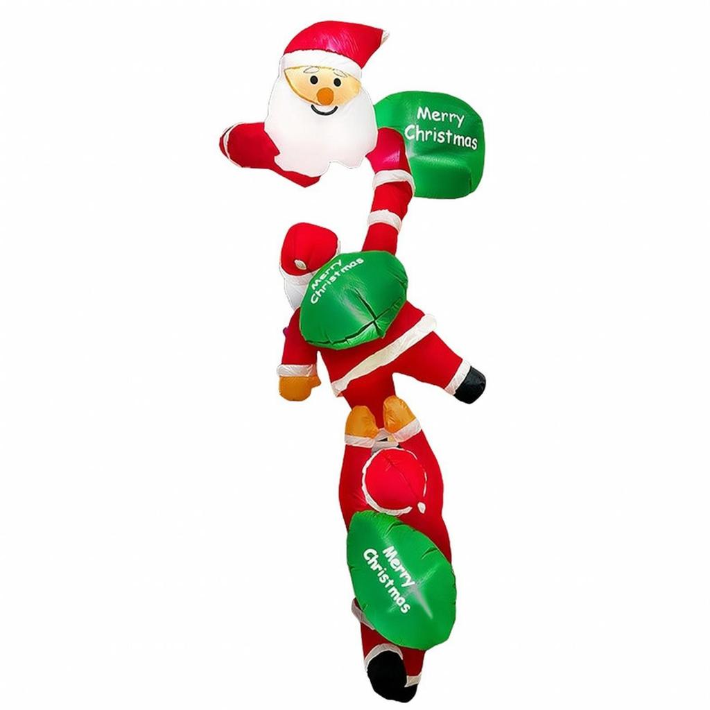 Christmas Inflatable Climbing Santa Festive, with Gift Bag, for Yard