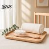 Newborn Gentle Bath Baby Grooming Wool Baby for Brush Soft Skin Cleanser Set with Natural Cherry Beech Wood Handle