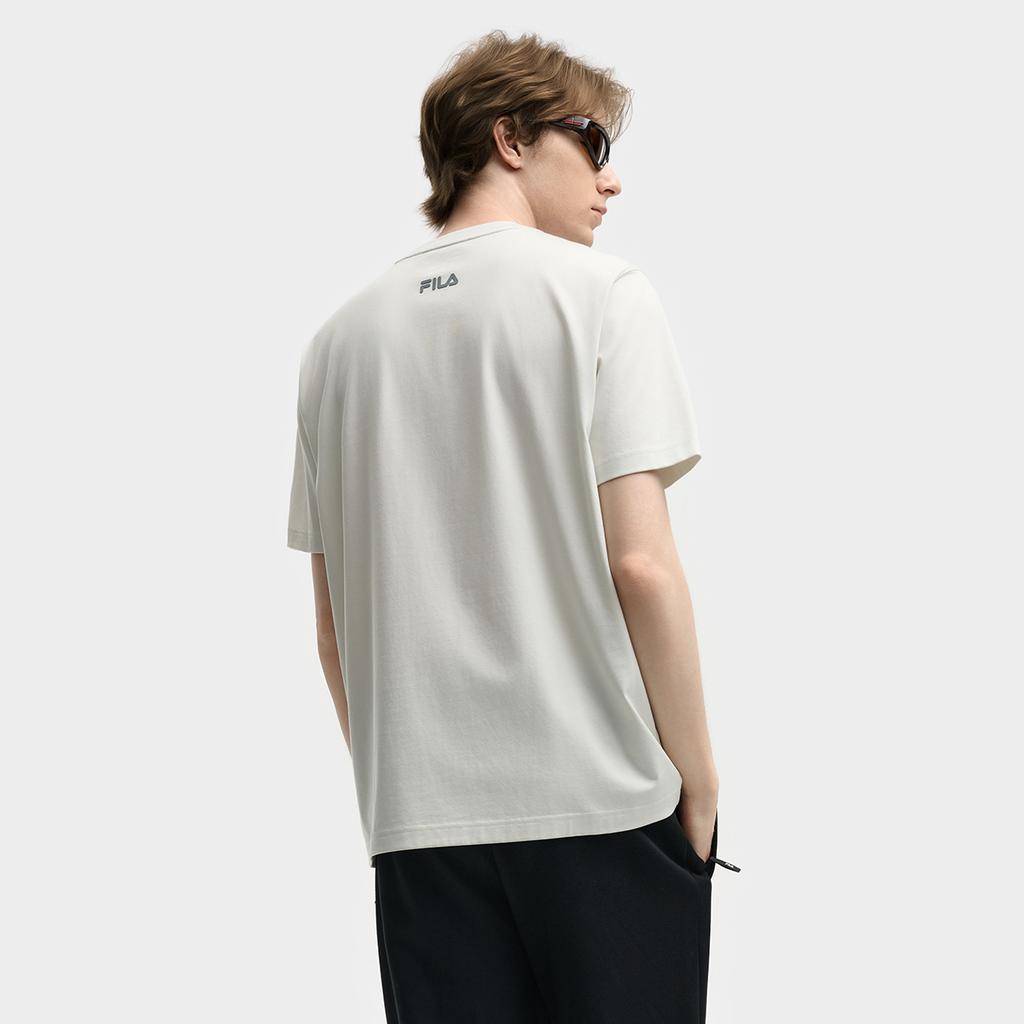 Fila Original Fashion Retro Casual Daily Versatile Comfortable Cool Breathable Soft Cotton Knitted Short Sleeve T-Shirt Men Tops F11M539111F-GY