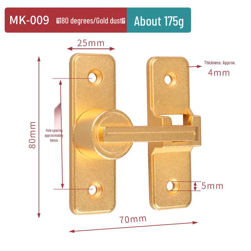 Zăvor luminos pentru ușă de baie, fără găurire