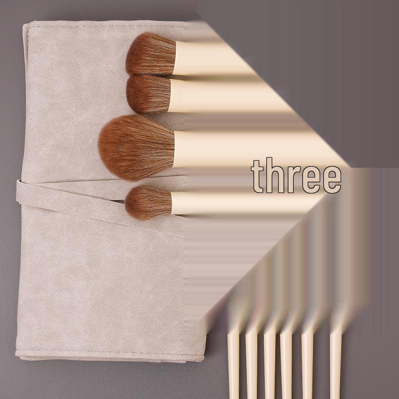 10-Piece Soft Synthetic Makeup Brush Set: Includes Powder & Highlight Brushes, Portable & Versatile.