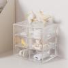 Plastic Storage Box Bathroom Organizer Stackable Dustproof Storage Box With Pull-out Drawers 1 Tiers 6 Compartments For Jewelry