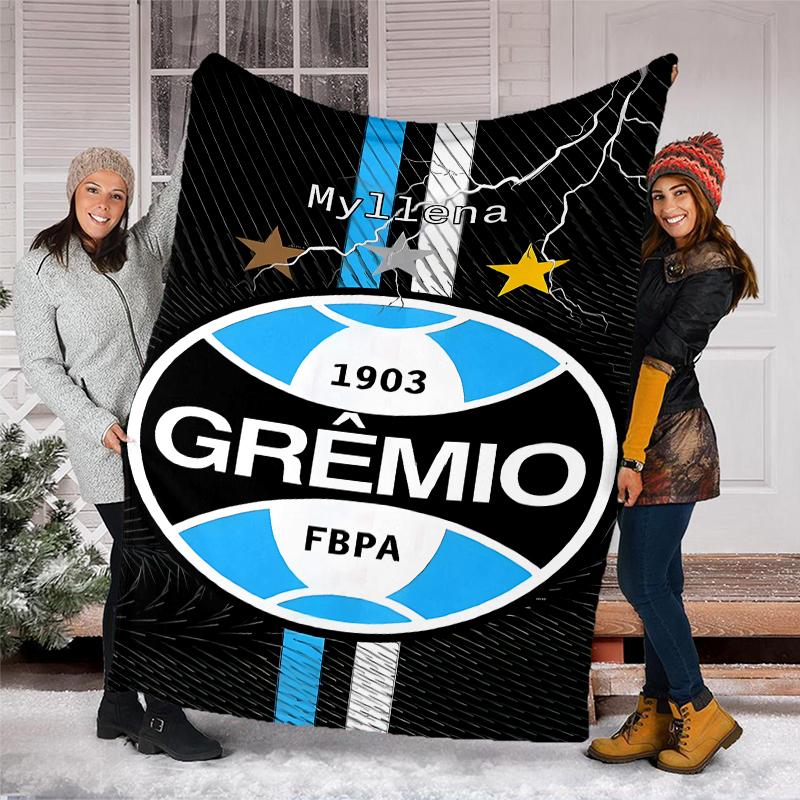 Grêmio logo printed blanket—lightweight,soft,warm;versatile blanket all seasons—perfect as &air-conditioning throw,nap blanket