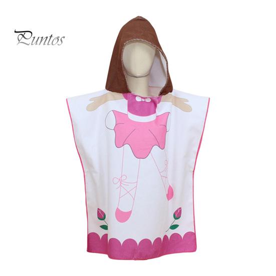 Children Bath Towel Cartoon Printing Kids Beadch Hooded Bath Wrap Poncho Quick-drying Super Absorbent Swimming Towel Windproof Wearable Towel Toddler