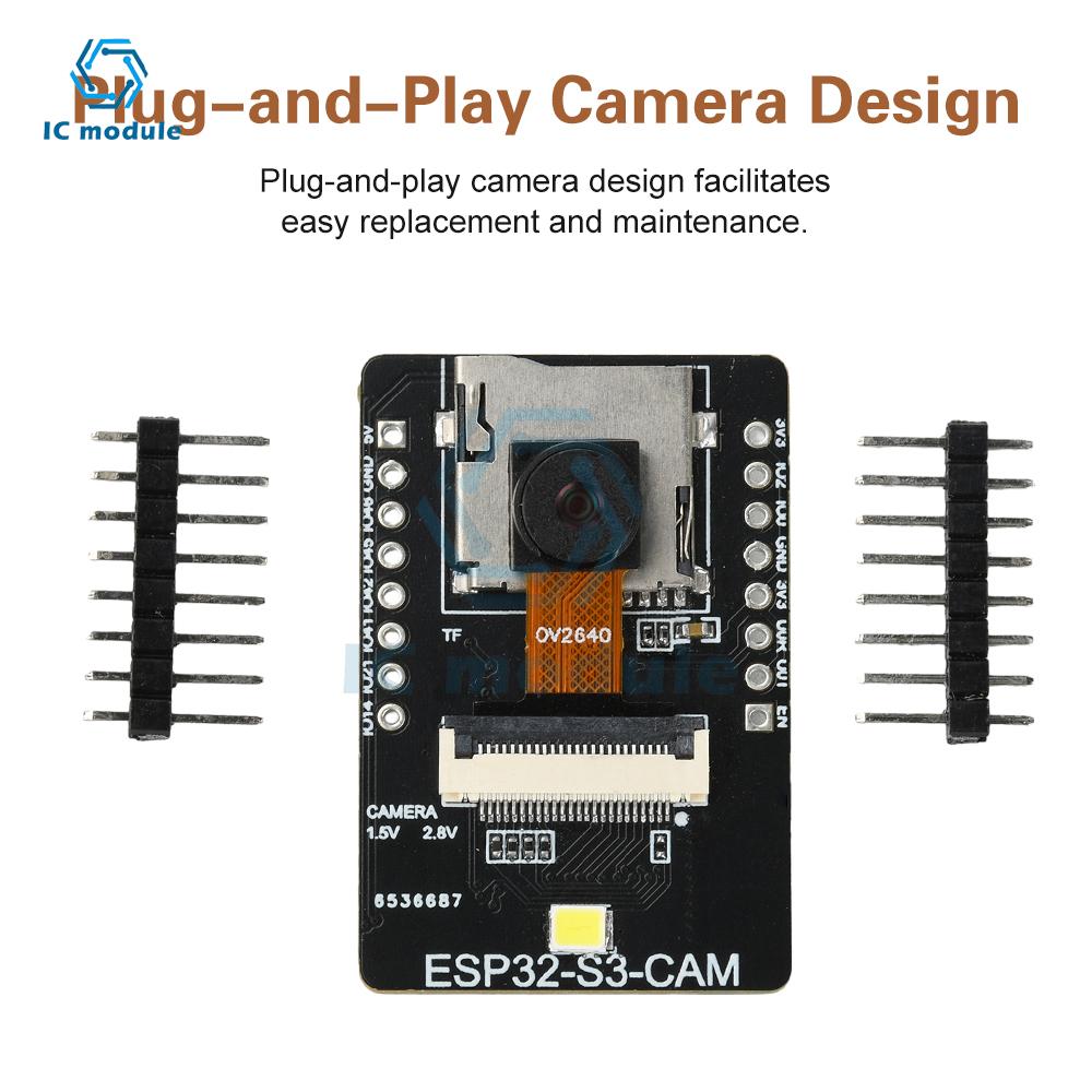 Moduł Wizyjny AI ESP32-S3-CAM WiFi Bluetooth z Interfejsem Typu C do Detekcji Twarzy i Rozpoznawania Kolorów