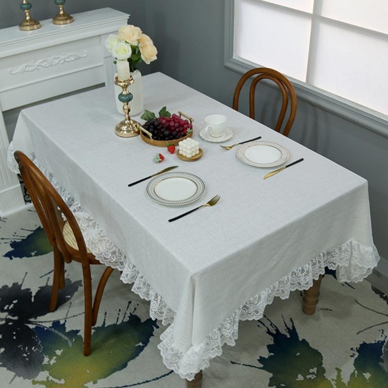 Florals Pattern Tablecloth Waterproofs Materials Quick Cleaning Solution For Kitchen Dining Room