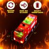 Zetz Brands Electric Fire Truck Toy for Kids - Bright Flashing 4D Lights and Realistic Siren with Sounds  Bump and Go Fire Truck for Boys  Auto