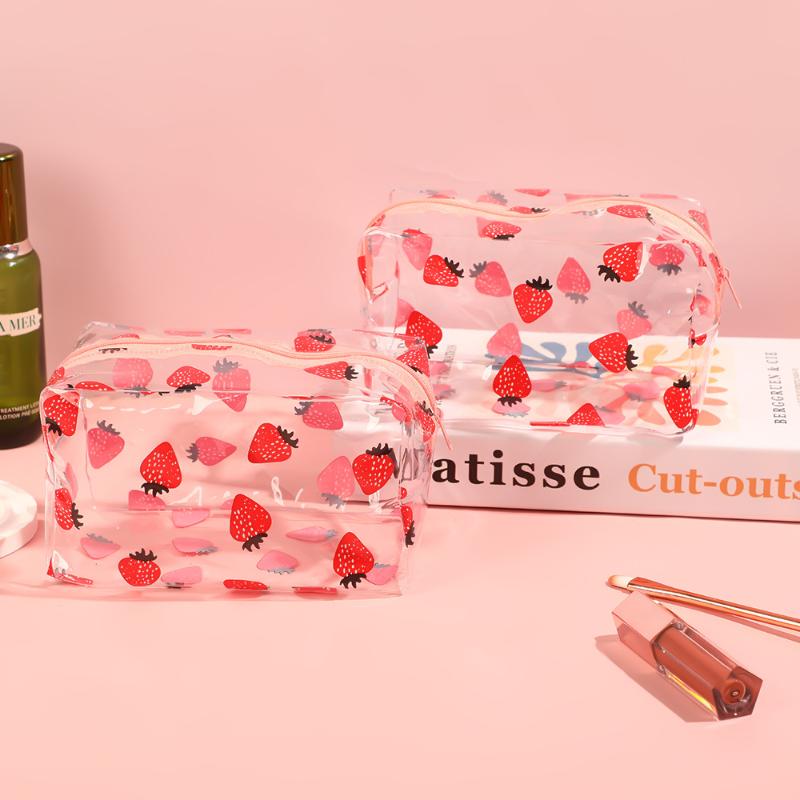 

1 шт. Креативний дизайн Прозорий кейс для макіяжу для жінок Милий органайзер для сумки Мила косметичка великої місткості Портативна сумочка для помади
