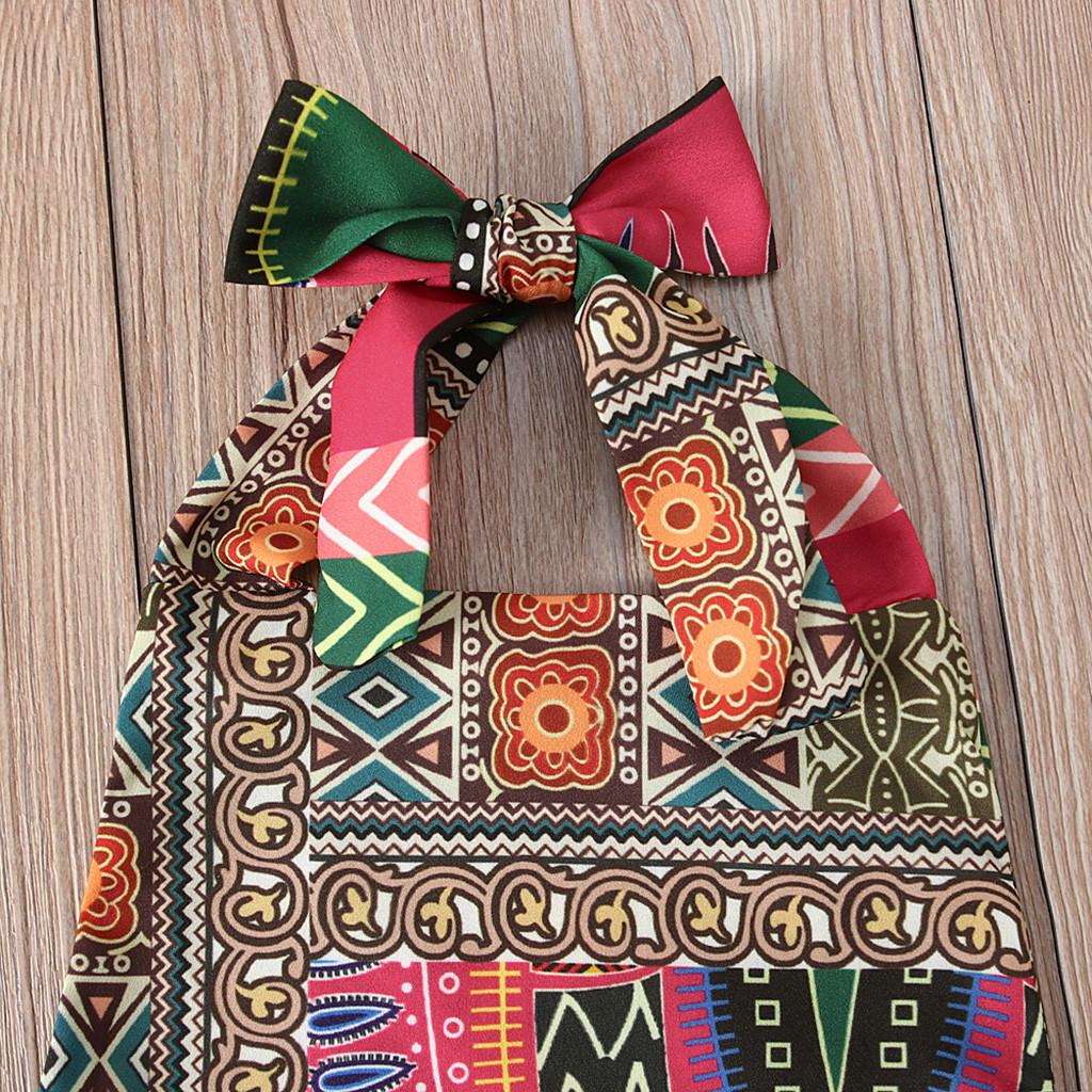 Summer Toddler Baby Girls Sleeveless Dashiki  Romper Jumpsuit Clothes