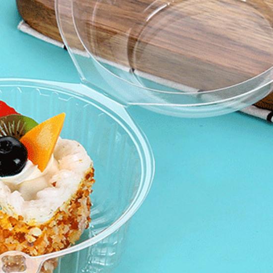 100Pcs Cupcake Box Plastic Clear Cupcake Container with Secure Flip-Top Seal Easy Open Close Stackable Dessert Holder