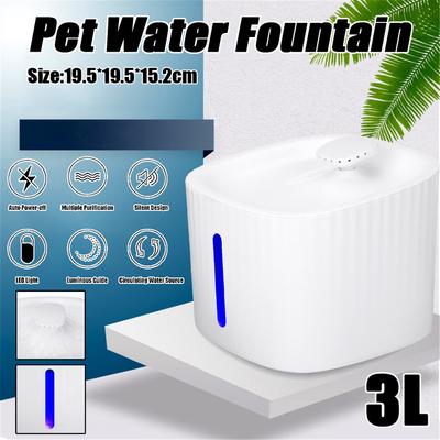 3L Spender USB LED Ultra Leise Hundenapf Tränke Futterspender Haustier Trinknapf Automatischer Haustier Katze Wasserbrunnen