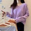Twist sweater women's loose pullover autumn and winter wear casual versatile bottoming knitted sweater top women