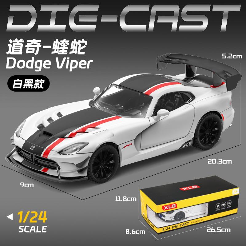 1:24 Dodge Viper ACR Massive Sports Car Alloy Diecast Model Car Children's Toy Car Racing Games With Kids With Sound Light Gifts
