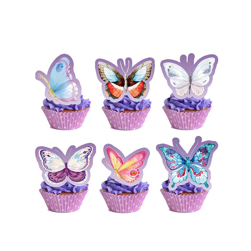 Purple Butterfly Party Theme Tableware Set - Napkins, Cups, Tablecloth, Plates