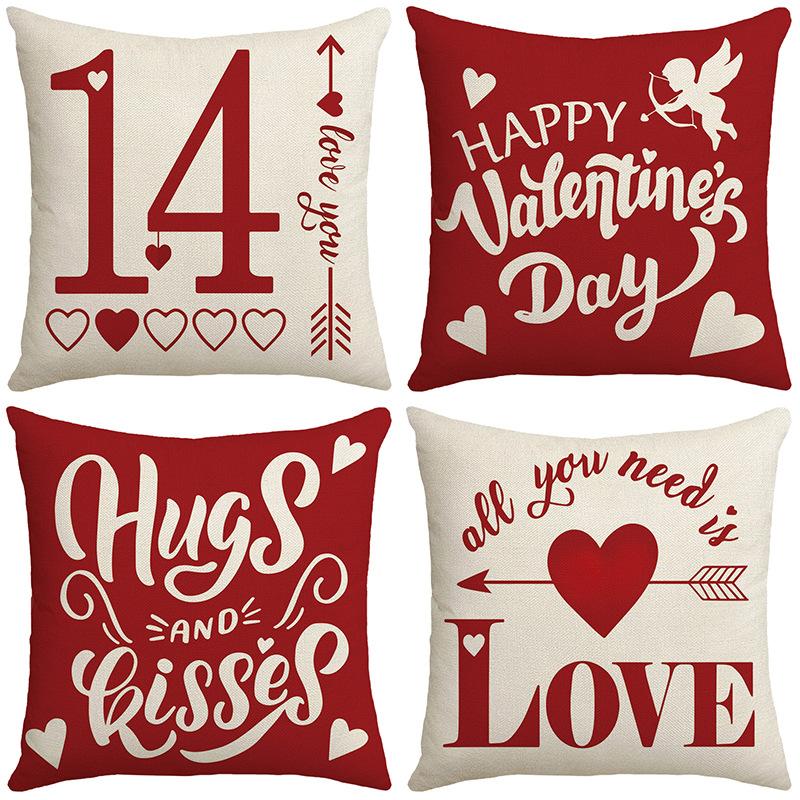 Leinen Party Zuhause Sofakissen Kissenbezug Valentinstag Kreativ Romantische Date Dekoration Kissen