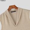 INCERUN Summer Men Sleeveless Solid Knitted Casual Fitted Tank Tops
