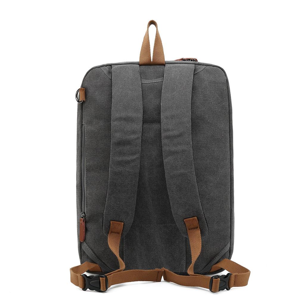 Men Backpacks Cool Bell Nylon/Canvas Male Backpack &Shoulder Bag& Messenger Bag& Handbag 15.6/17.3 Inch Black/Gray CB-5506